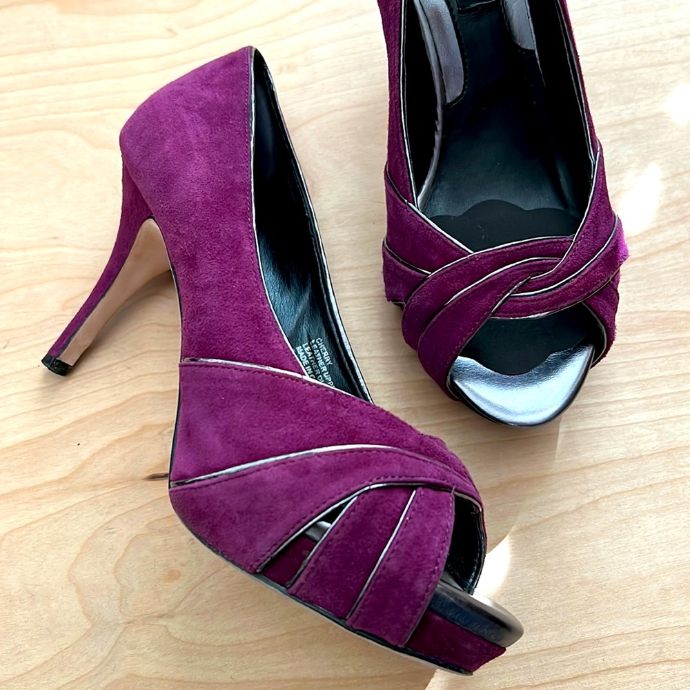 Suede Peep Toe Heel